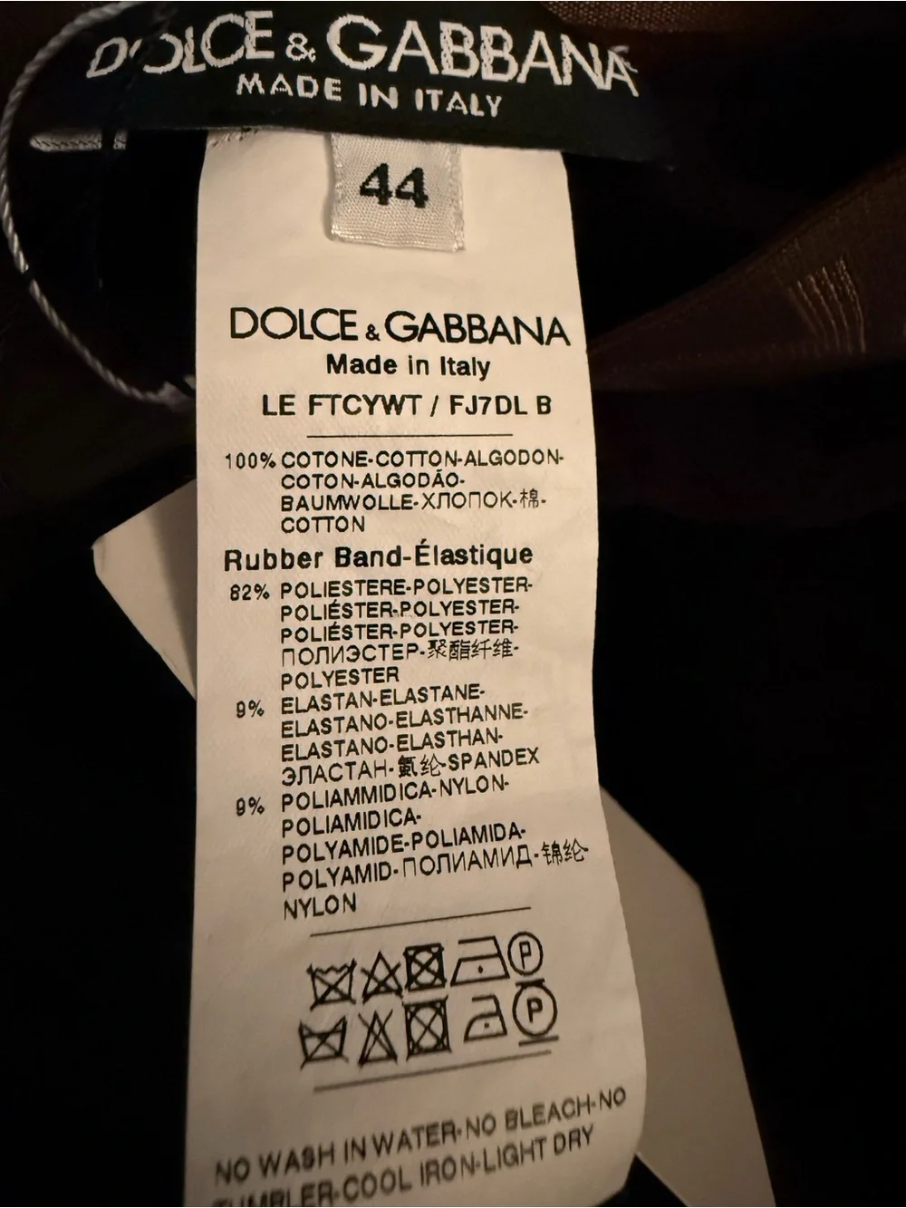 NWT Dolce & Gabbana High Waisted Pant in Espresso Brown size 44 Logo